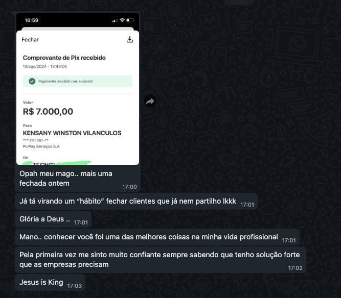 Depoimento de aluno - R$ 7.000